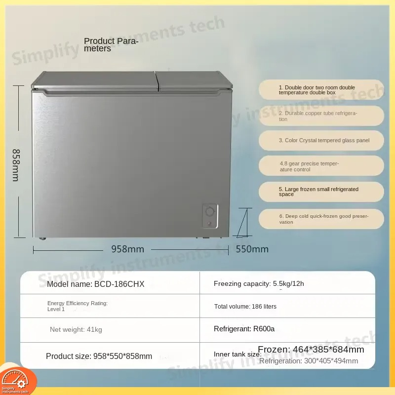 ثلاجة منزلية كبيرة السعة ببابي - مراجعة Commercial Chest Freezer وسعره
